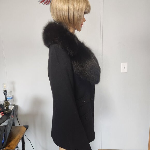 #714 Polyester blazer/jacket, fox fur - Picture 5 of 5